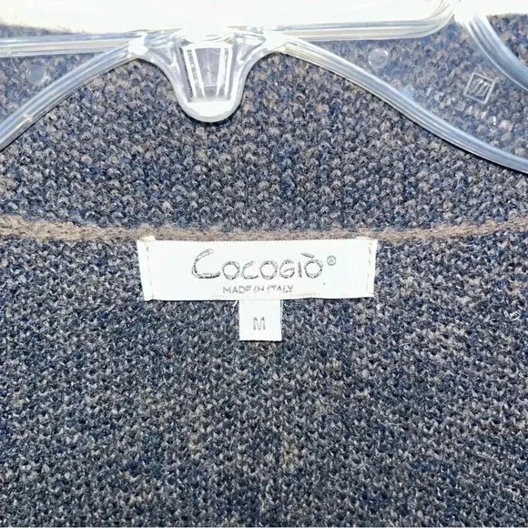 Cocogio Cardigan/Jacket Button‎ Down Gray  Wool Blend Made In Italy Womens Sz M - Picture 4 of 6